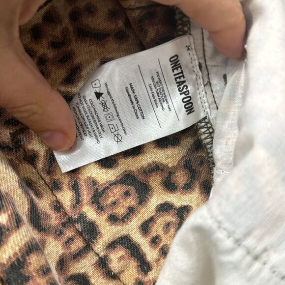 One Teaspoon Women's Green Cheetah Print Army Camo Denim Cut Off Mini Skirt 28 - Picture 5 of 6